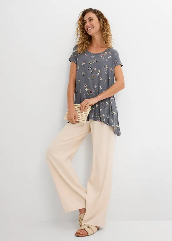 T-shirt avec papillons en viscose, bonprix