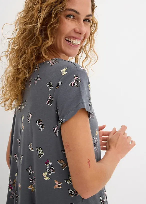 T-shirt avec papillons en viscose, bonprix