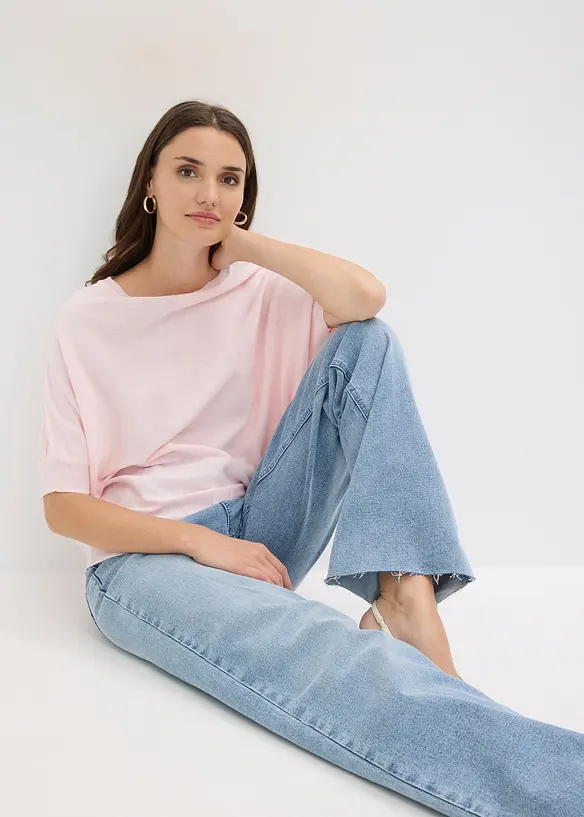 Pull en fine maille de coton m&eacute;lang&eacute;, bonprix