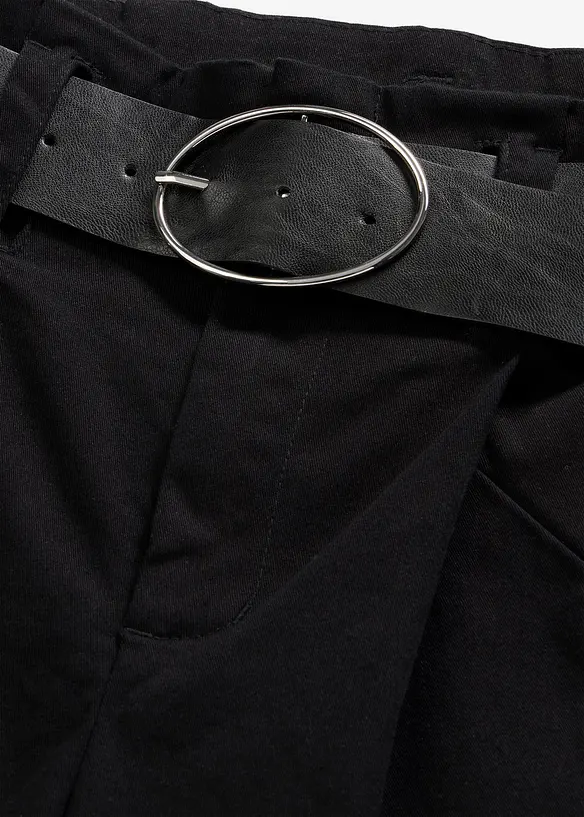 Pantalon &agrave; pinces en coton extensible, bonprix