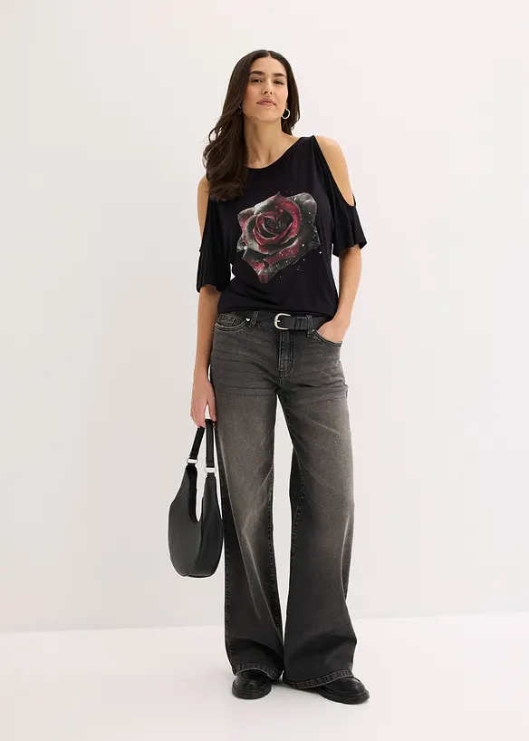 T-shirt &agrave; &eacute;paules d&eacute;nud&eacute;es en viscose, bonprix