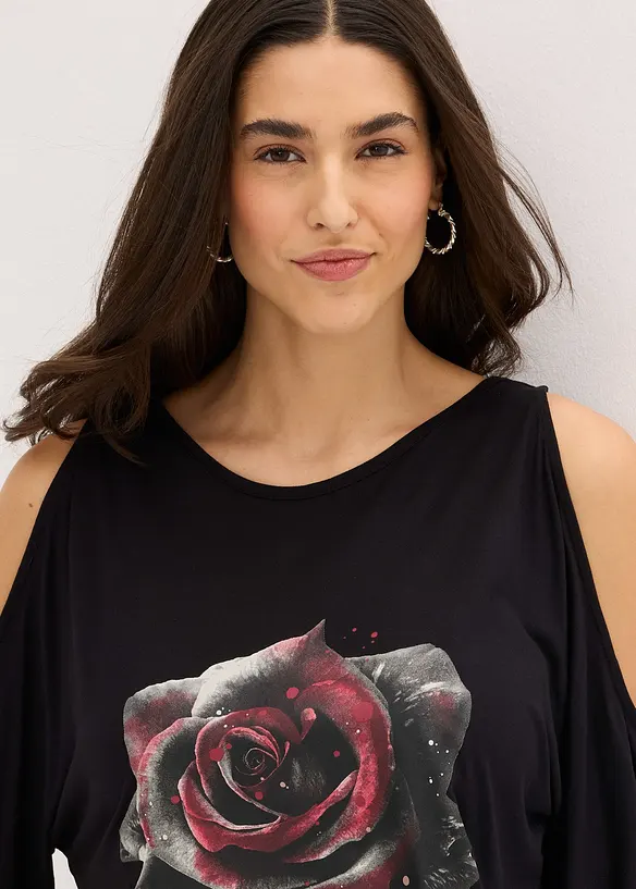 T-shirt &agrave; &eacute;paules d&eacute;nud&eacute;es en viscose, bonprix