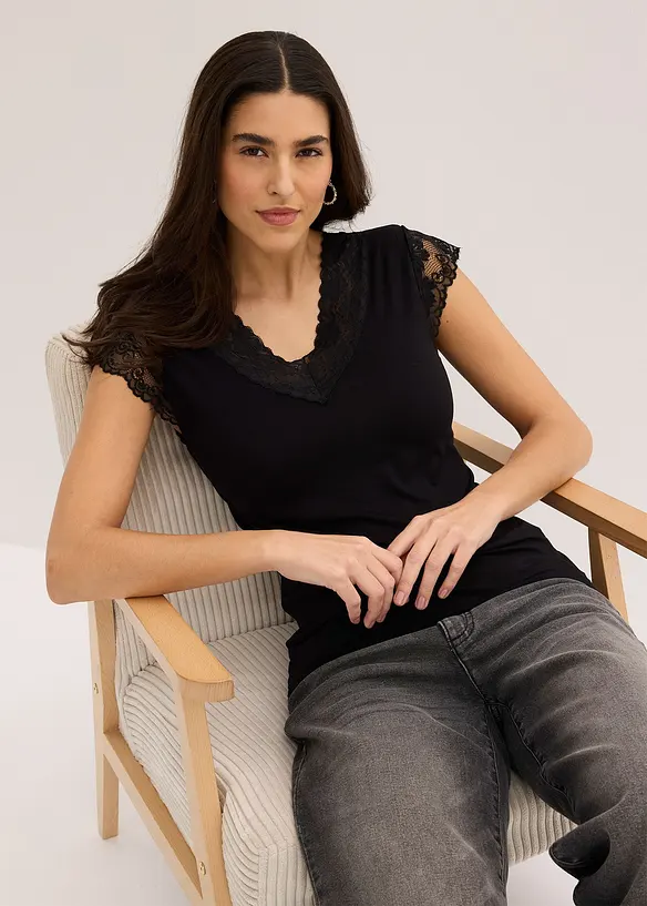 T-shirt doux en viscose extensible, bonprix