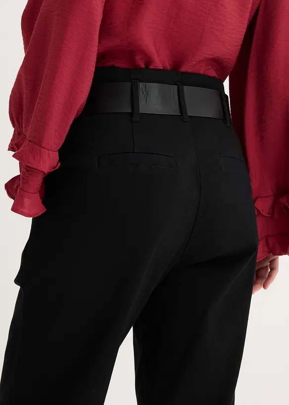 Pantalon &agrave; pinces en coton extensible, bonprix