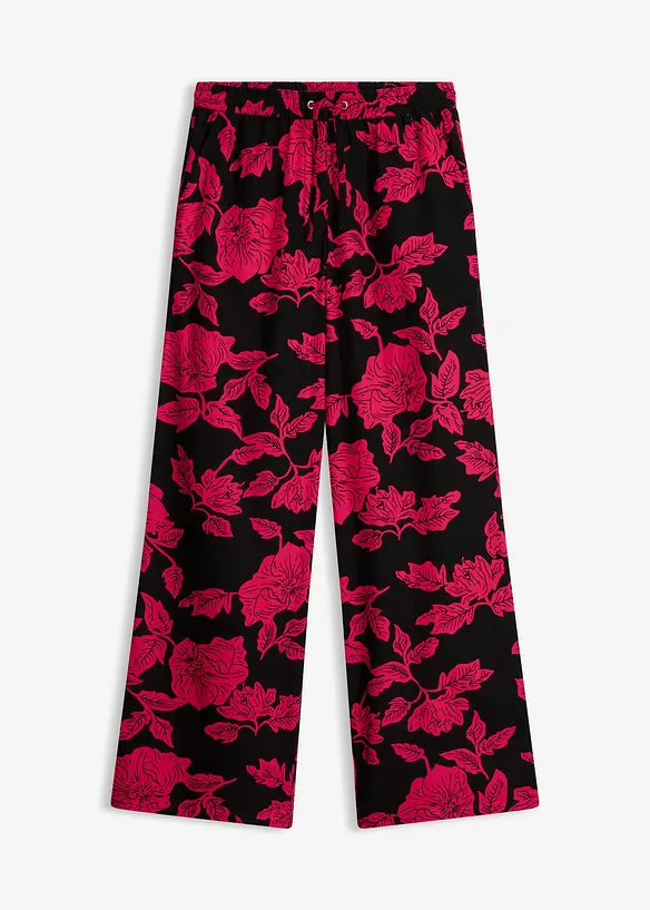 Pantalon palazzo imprim&eacute; en viscose, bonprix