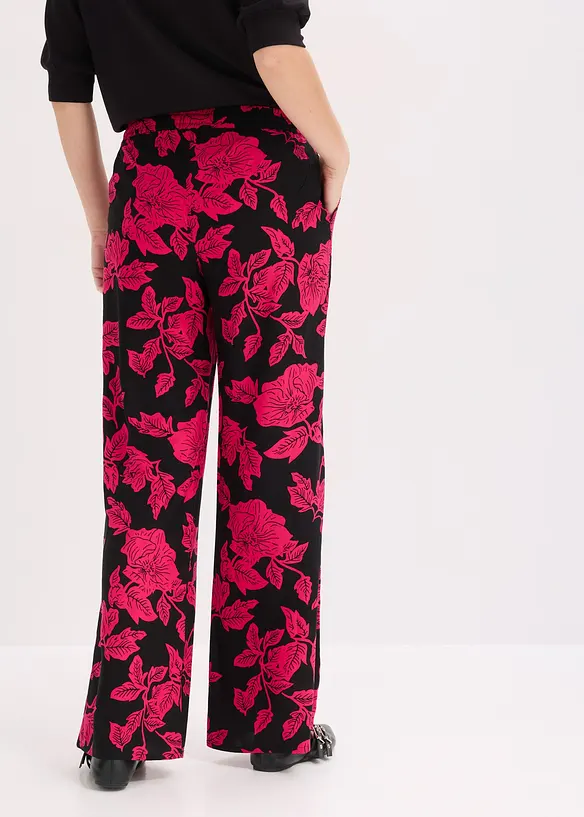 Pantalon palazzo imprim&eacute; en viscose, bonprix