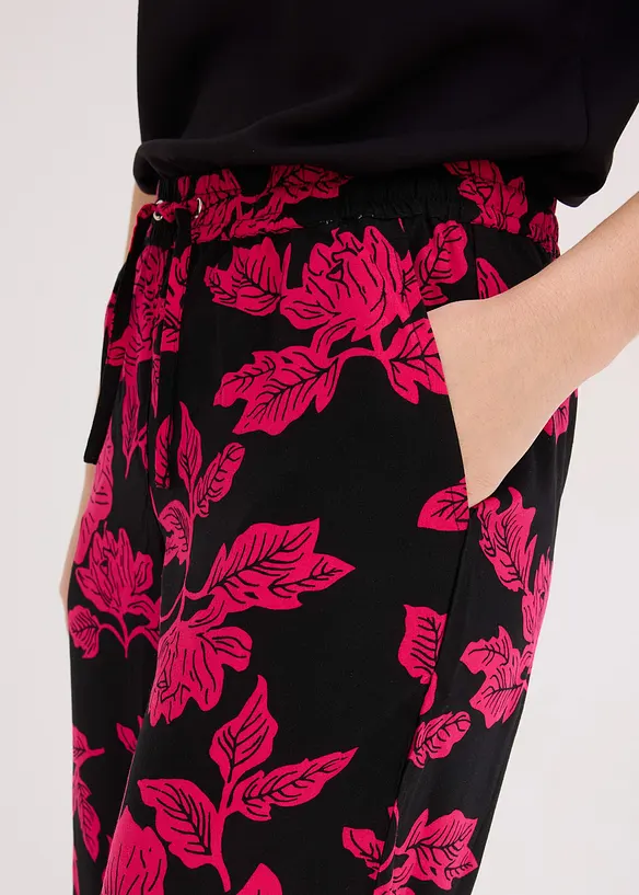 Pantalon palazzo imprim&eacute; en viscose, bonprix