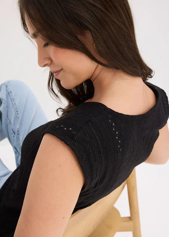Top en broderie anglaise, bonprix