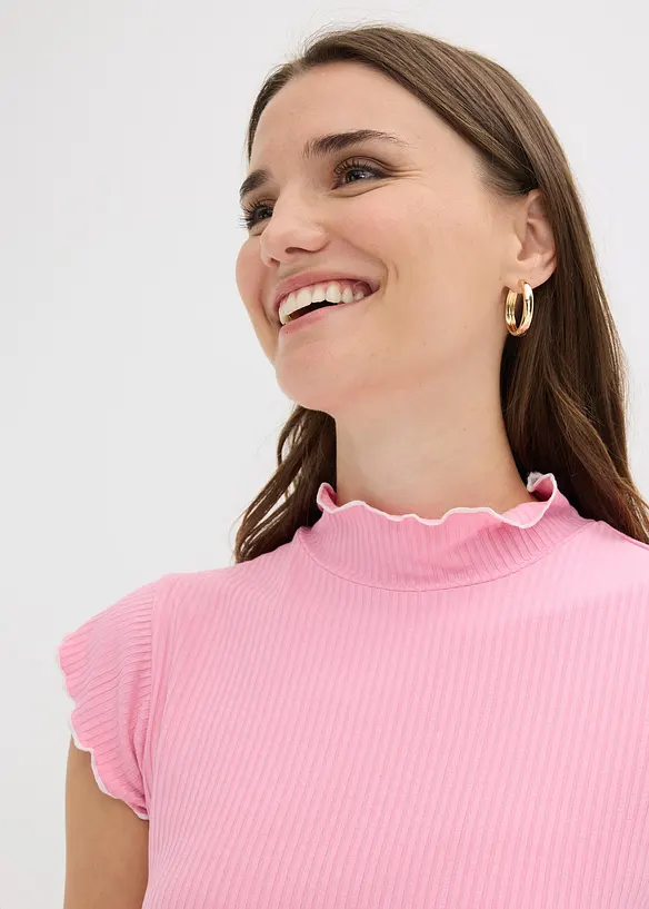 T-shirt c&ocirc;tel&eacute; en viscose extensible, bonprix