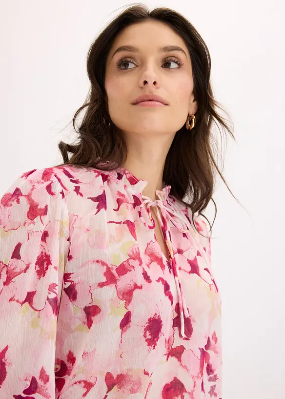 Blouse imprim&eacute;e en mousseline, bonprix