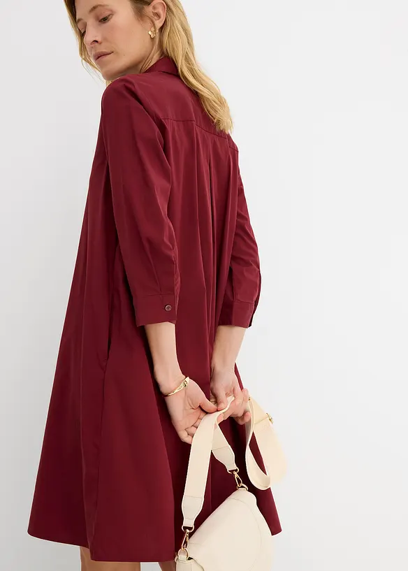 Robe-chemise en popeline solide, bonprix