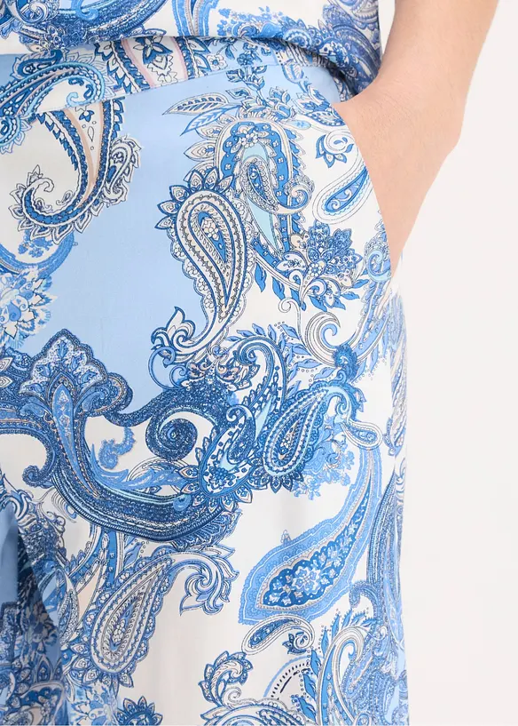 Pantalon imprim&eacute; en viscose fluide, bonprix