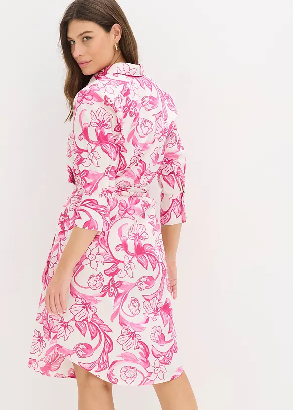 Robe-chemise en coton m&eacute;lang&eacute;, bonprix