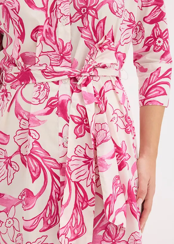 Robe-chemise en coton m&eacute;lang&eacute;, bonprix