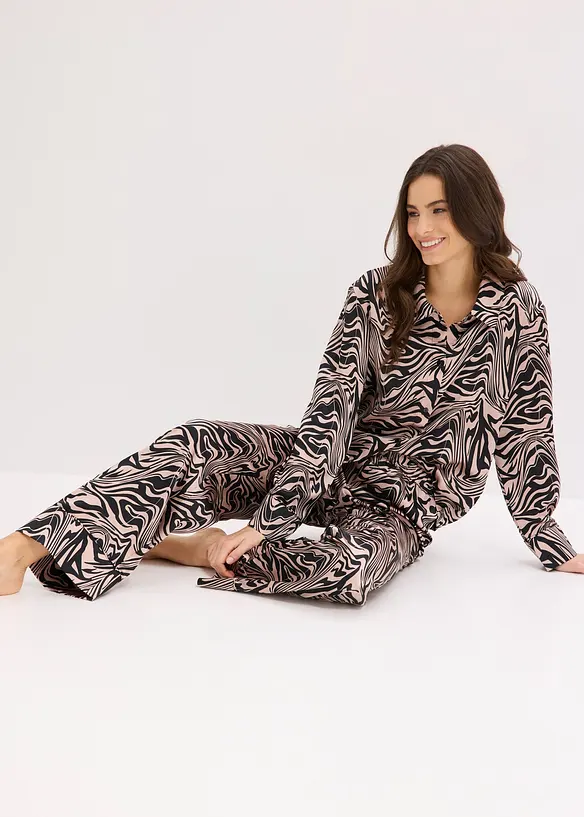 Pyjama tiss&eacute; en satin, bonprix