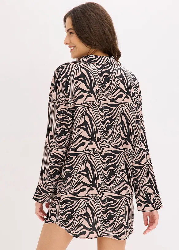 Chemise de nuit tiss&eacute;e en satin, bonprix