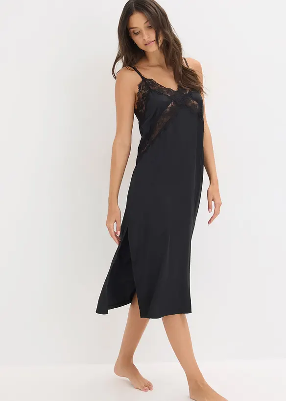 Nuisette en satin avec dentelle, bonprix