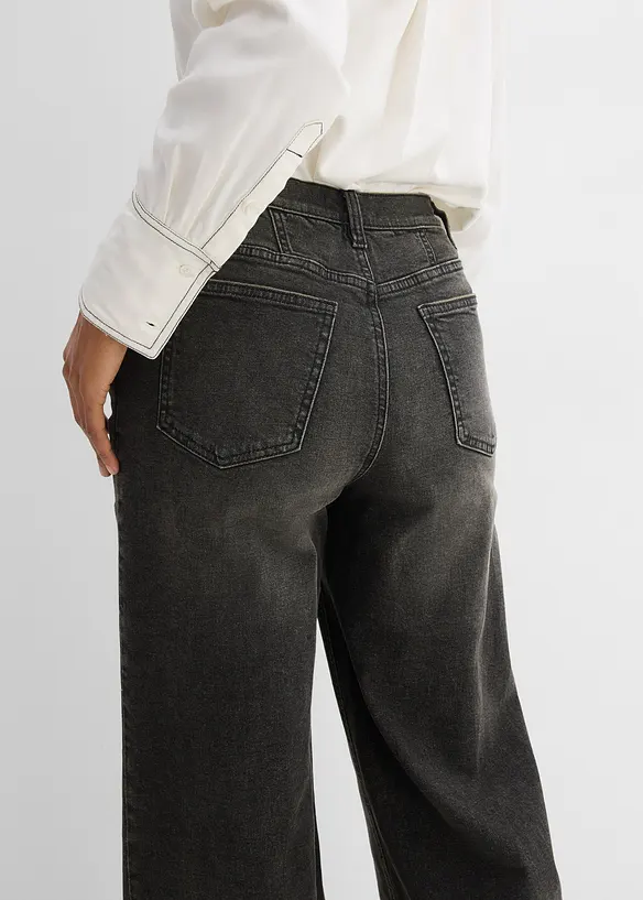 Jean droit loose, taille haute, bonprix