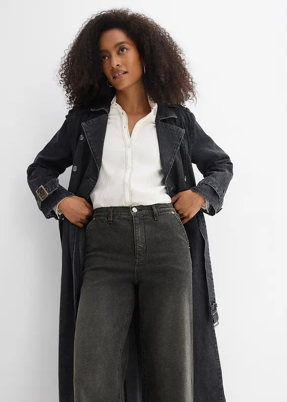 Jean droit loose, taille haute, bonprix