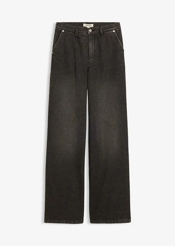 Jean droit loose, taille haute, bonprix