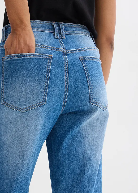 Jean droit loose, taille haute, bonprix