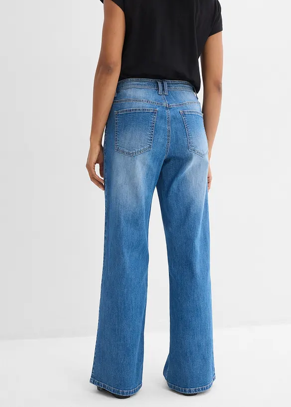 Jean droit loose, taille haute, bonprix