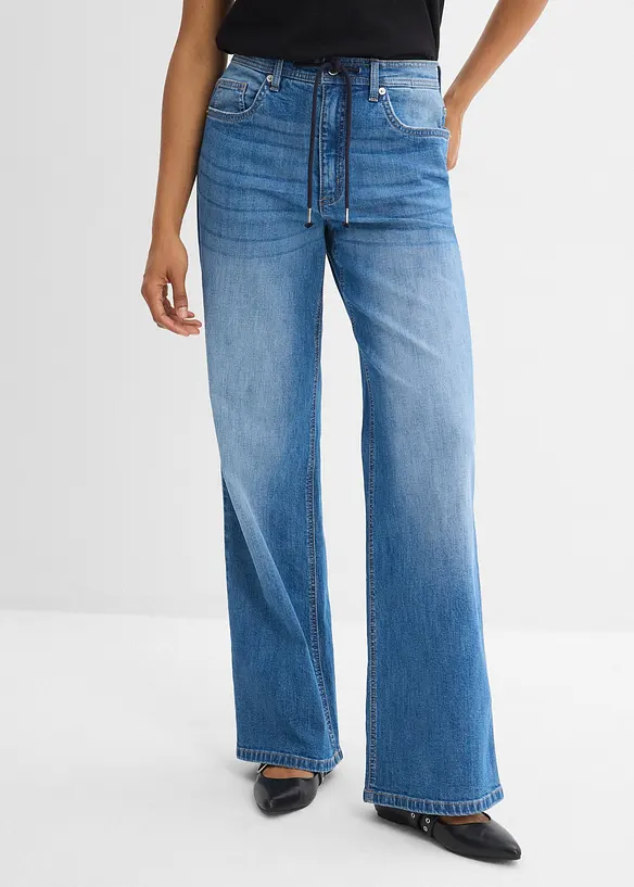 Jean droit loose, taille haute, bonprix