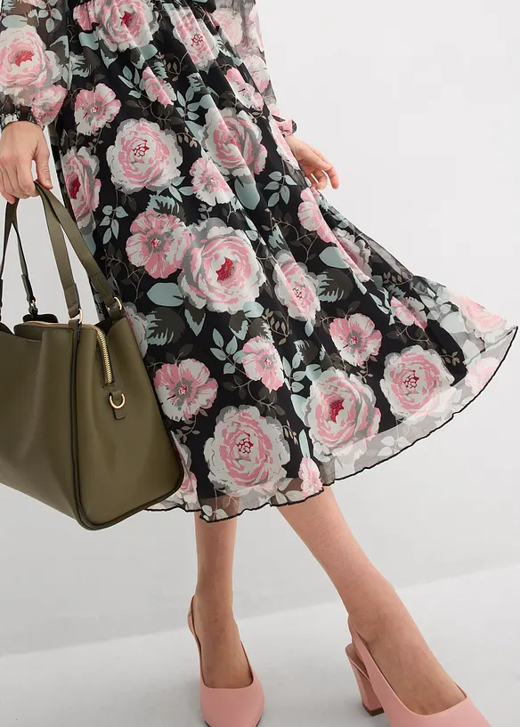 Robe midi en mesh doux, bonprix