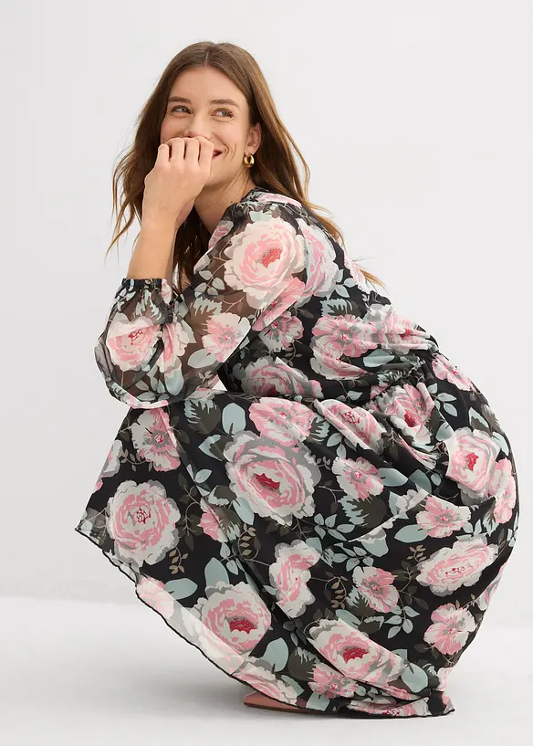 Robe midi en mesh doux, bonprix