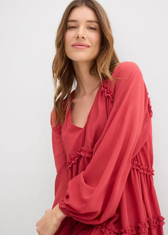 Robe-tunique en mousseline textur&eacute;e, bonprix