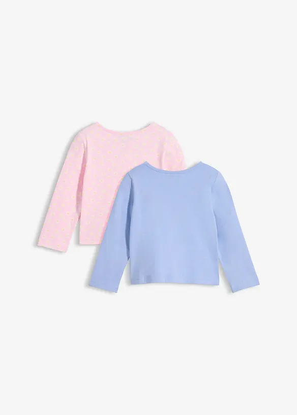 Lot de 2 T-shirts manches longues 100% coton, bonprix