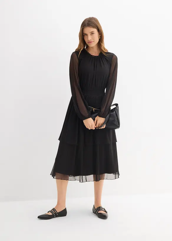 Robe en jersey et mesh fin, bonprix