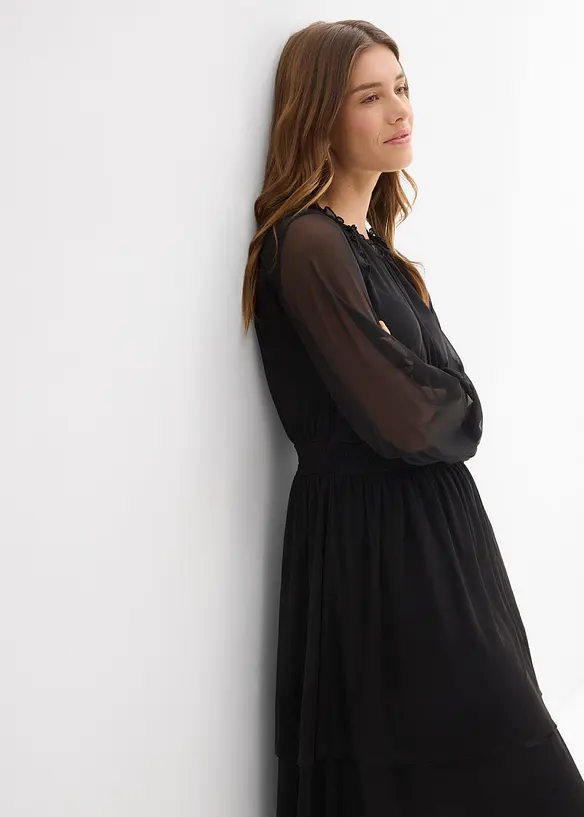 Robe en jersey et mesh fin, bonprix