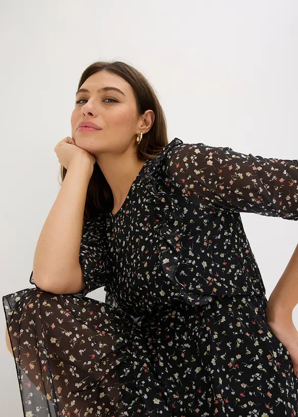 Robe en jersey et mesh fin, bonprix