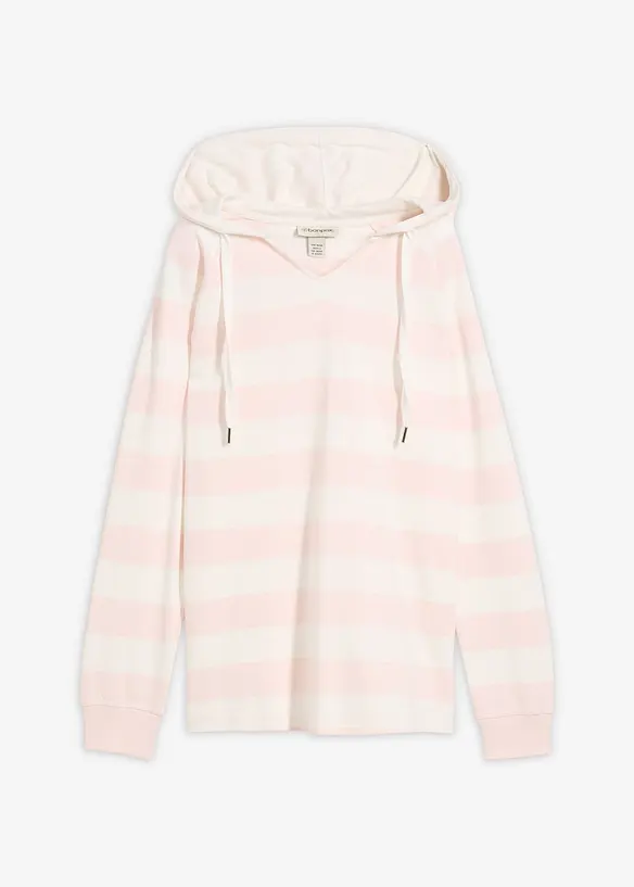 T-shirt manches longues &agrave; capuche 100% coton, bonprix