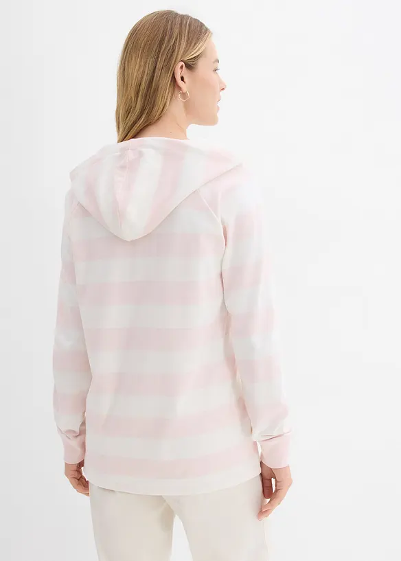 T-shirt manches longues &agrave; capuche 100% coton, bonprix