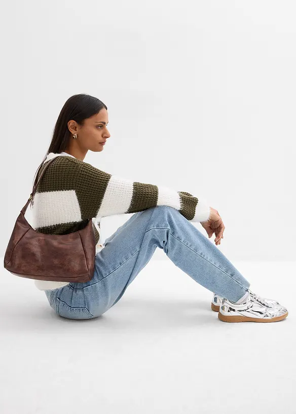 Gilet large en grosse maille, bonprix