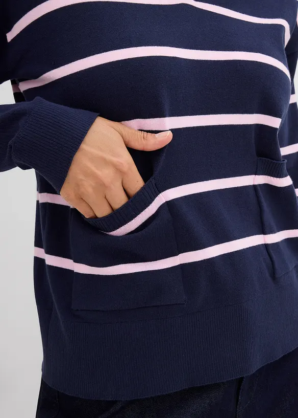 Pull polo en fine maille, bonprix