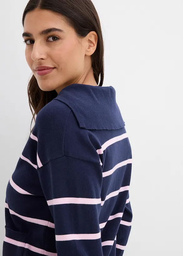 Pull polo en fine maille, bonprix