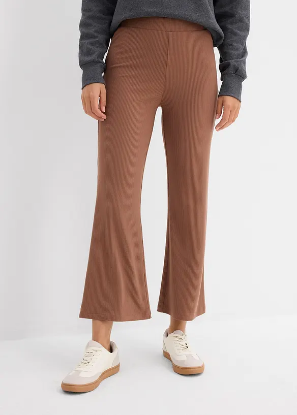 Legging &eacute;vas&eacute; en mati&egrave;re c&ocirc;tel&eacute;e, cropped, bonprix