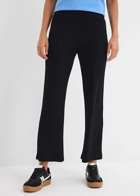 Legging &eacute;vas&eacute; en mati&egrave;re c&ocirc;tel&eacute;e, cropped, bonprix