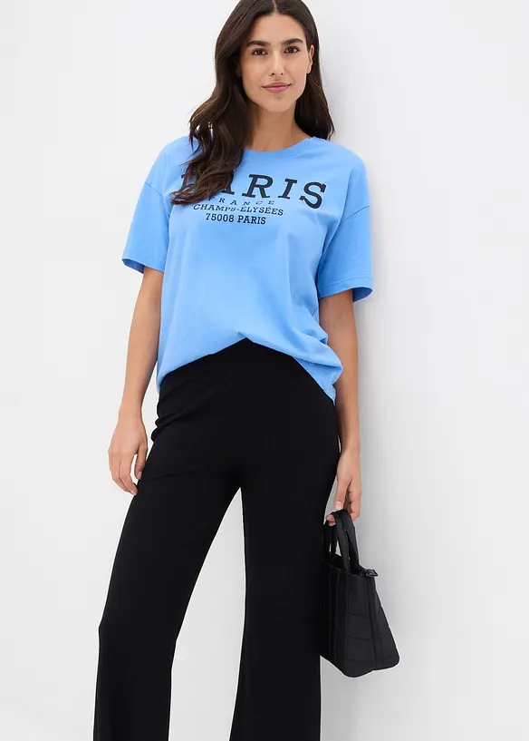 Legging &eacute;vas&eacute; en mati&egrave;re c&ocirc;tel&eacute;e, cropped, bonprix