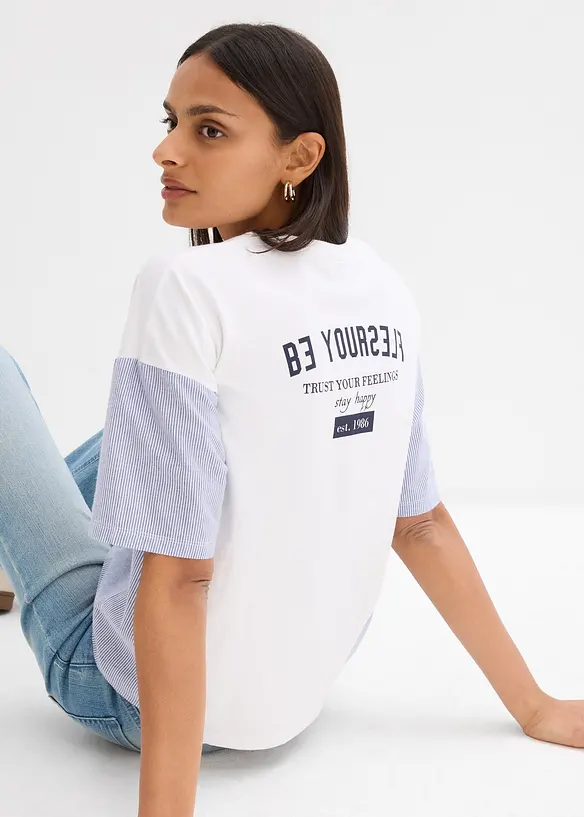 T-shirt oversize en coton extensible, bonprix