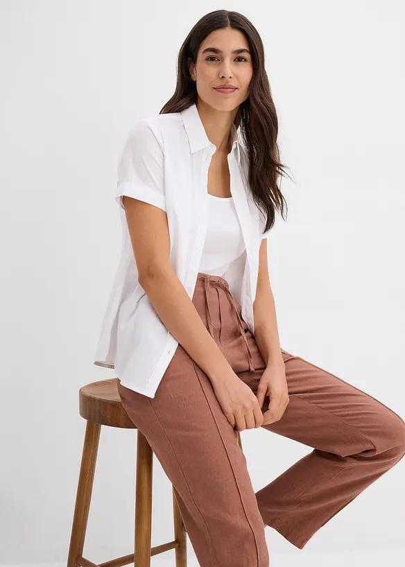 Pantalon en lin m&eacute;lang&eacute;, bonprix