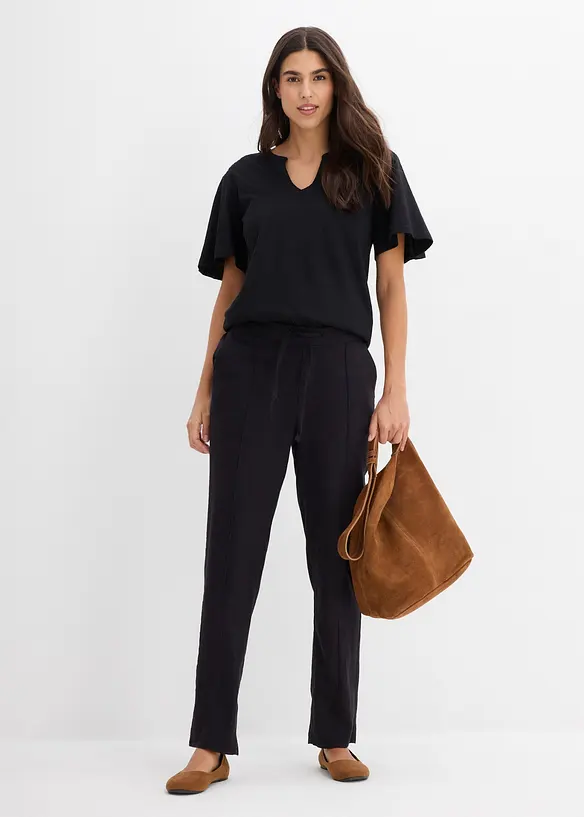 Pantalon en lin m&eacute;lang&eacute;, bonprix