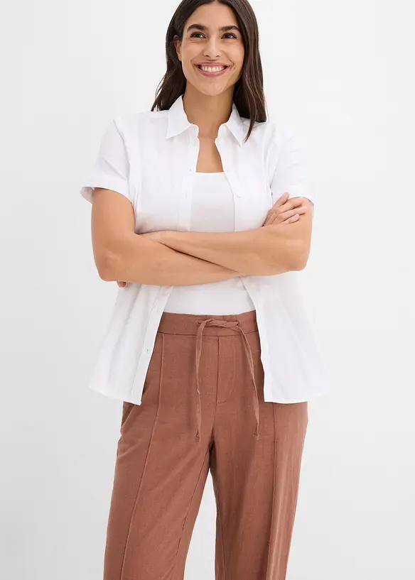 Pantalon en lin m&eacute;lang&eacute;, bonprix