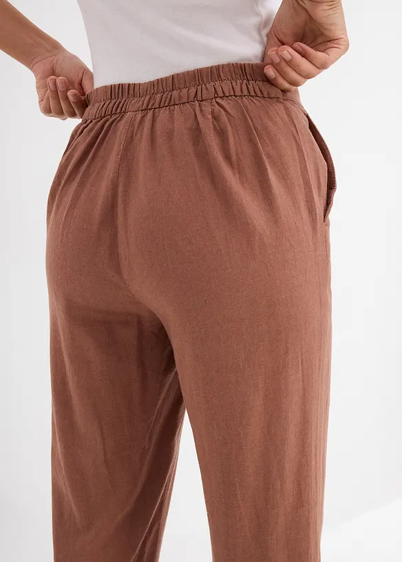 Pantalon en lin m&eacute;lang&eacute;, bonprix