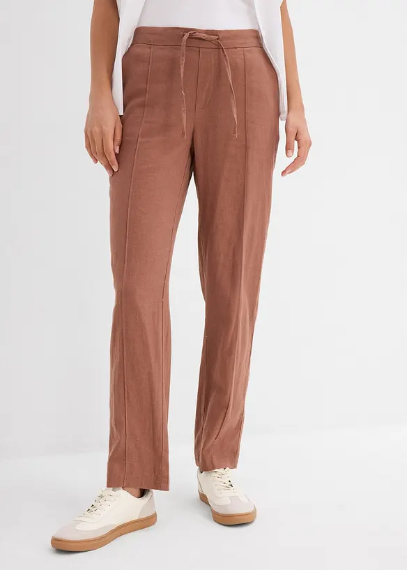 Pantalon en lin m&eacute;lang&eacute;, bonprix