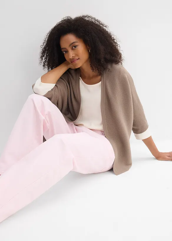 Gilet oversize en maille c&ocirc;tel&eacute;e, bonprix