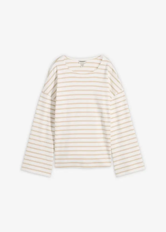 T-shirt manches longues ray&eacute; en coton, bonprix